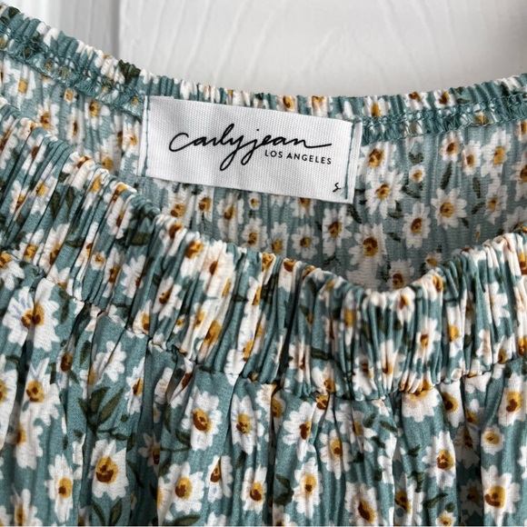 EUC Carly Jean Los Angeles Ada Green Daisy Floral Midi Maxi Dress - Picture 8 of 12